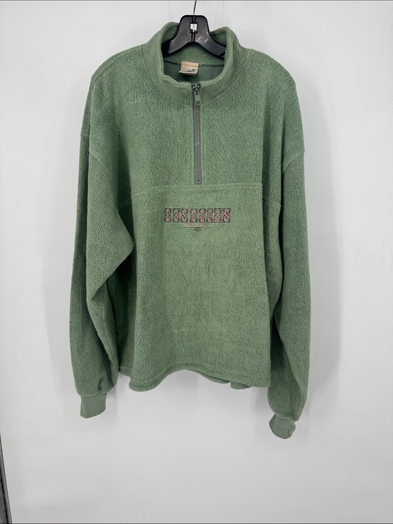 Hilton Hotels Tops - Vintage-Style Green Half-Zip Fleece‎ Pullover by Hilton Hotels Las Vegas XL